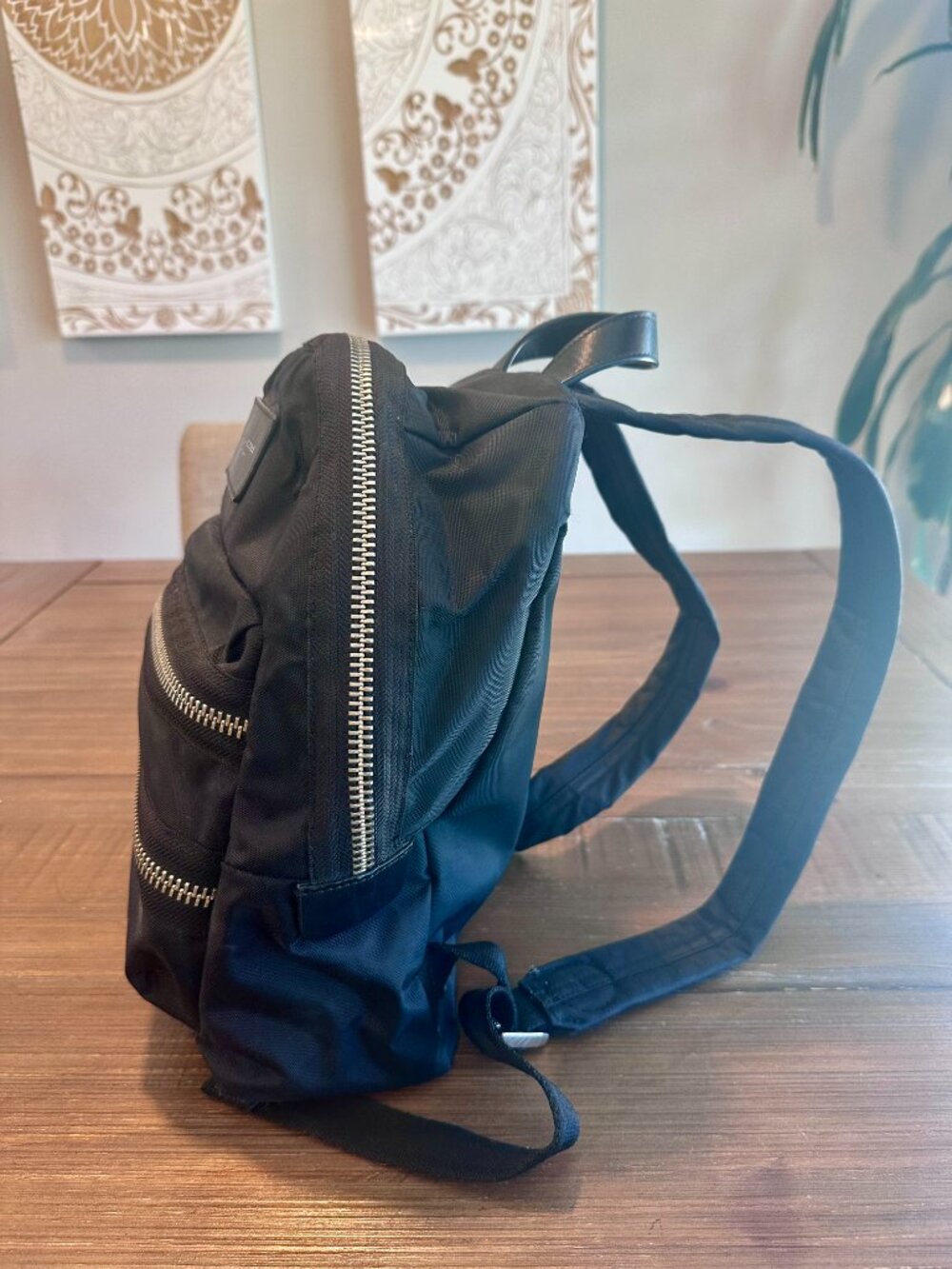 Marc Jacobs Black Nylon Mini Backpack Silver Hardware Zip Front Pockets - Picture 4 of 11